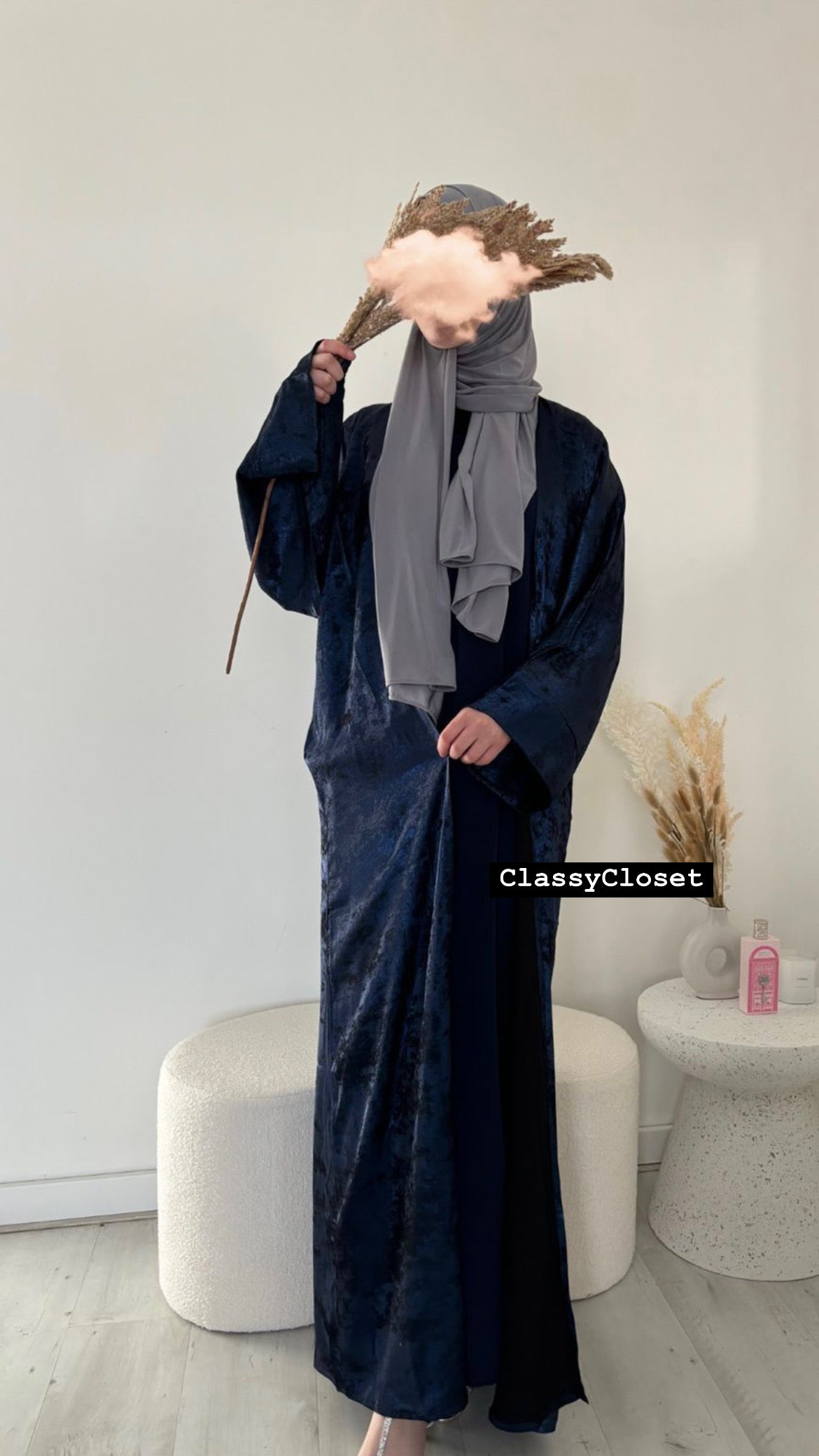 EMIRATES GLOW KIMONO DONKERBLAUW