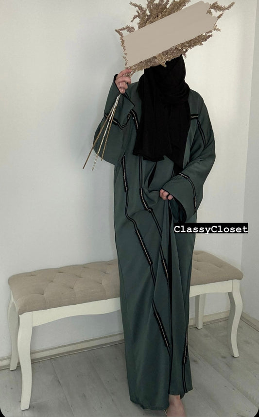 EMIRATES STONE GREEN ABAYA