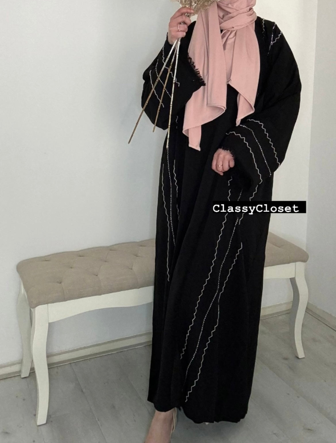 EMIRATES CLASSY KIMONO BLACK