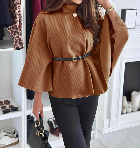 ELIF PONCHO CAMEL