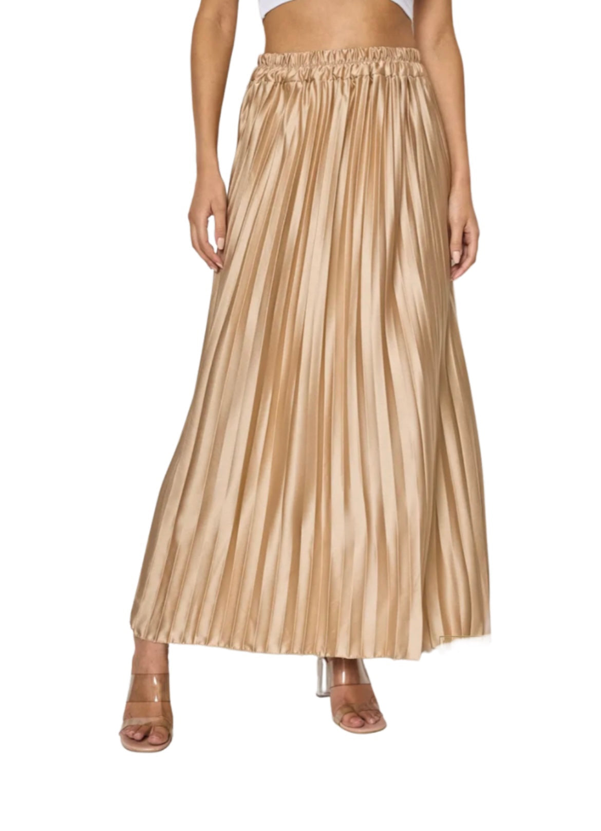 PLISSÉ ROK CAMEL/GOUD