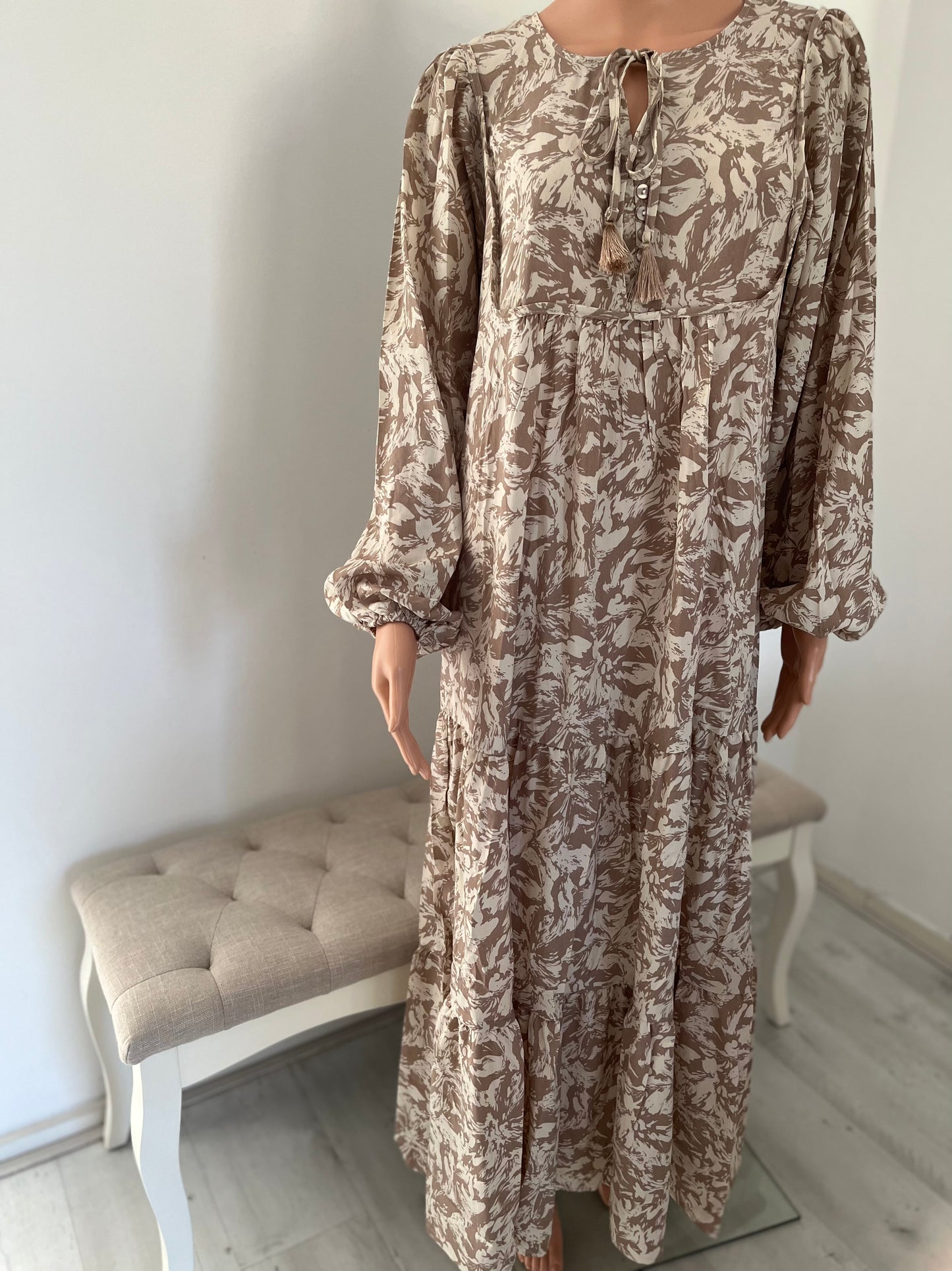 ESMA MAXI JURK BEIGE